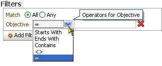 String filtering operators