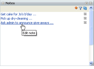 A note title in the Notes task flow