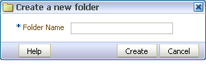 Create a new folder dialog box