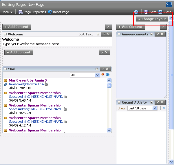 A Change Layout button in Oracle Composer