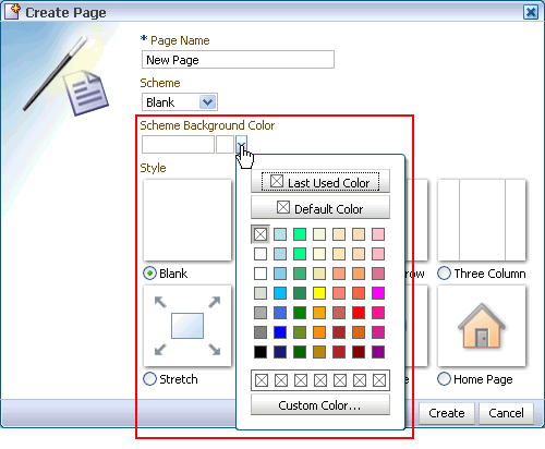 Scheme Background Color pick list