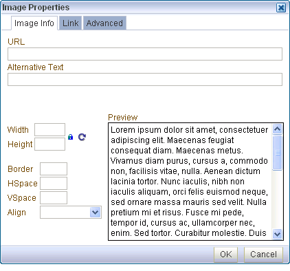 Image Info tab in Image Properties dialog box