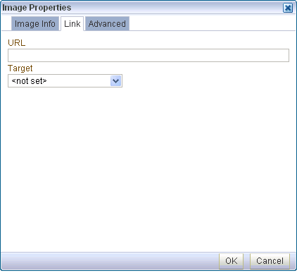 Link tab in Image Properties dialog box
