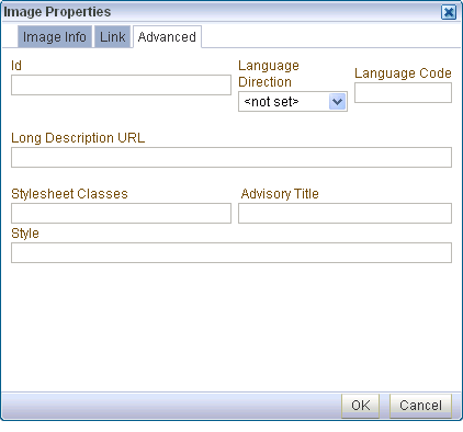 Advanced tab in Image Properties dialog box