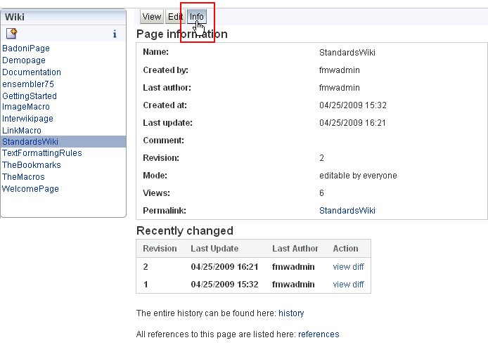 A wiki Info page