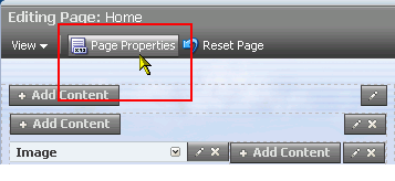 Page Properties button in Oracle Composer