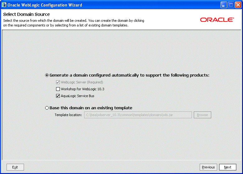 Select Domain Source window