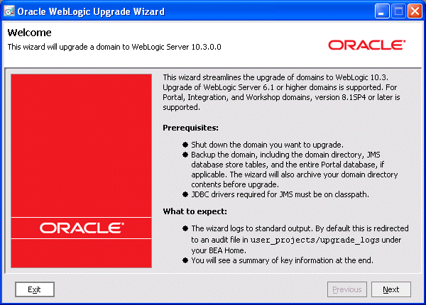 WebLogic Upgrade Wizard