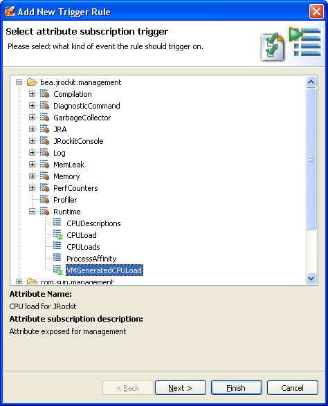  Selecting an Attribute to Trigger On