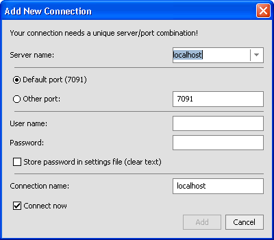  Add New Connection Dialog Box