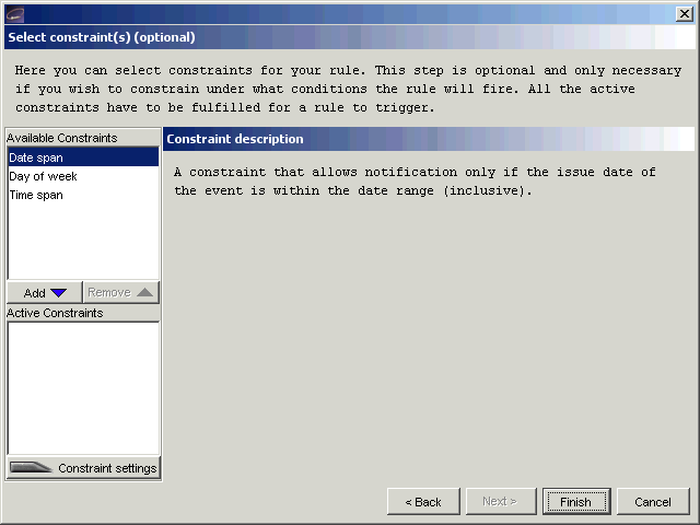  Select constraint(s) Dialog Box