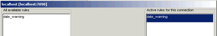  Rule Added to Active rules for This Connection List