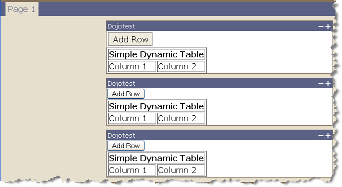Multiple Dynamic Table Portlets on a Page