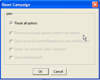You Can Reset a Campaign by Selecting the Reset All Options Check Box