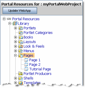 New Page Added to the Portal Resources Tree