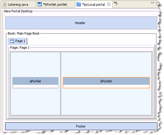 Portal Layout with aPortlet and bPortlet Added