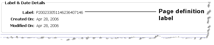 The Location of a Page’s Definition Label in the WebLogic Portal Administration Console