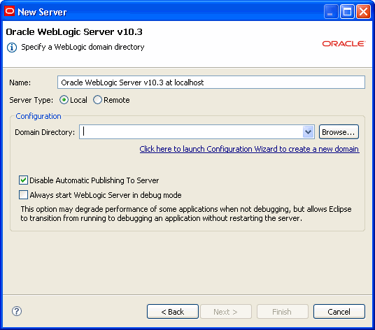 New Server Dialog