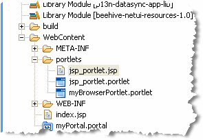 WebContent Directory Including Portal, Browser Portlet, and JSP Portlet