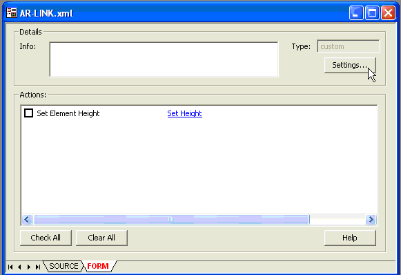 The Edit Dialog for the Link Element