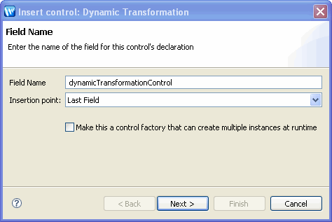 Insert Control: Dynamic Transformation
