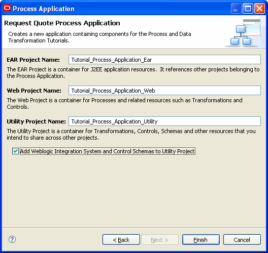 Process Application dialog box