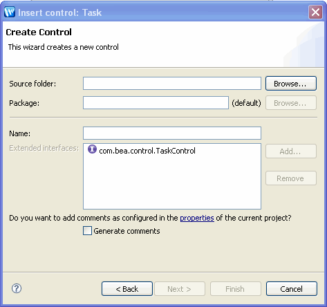 Creating a Task Control 