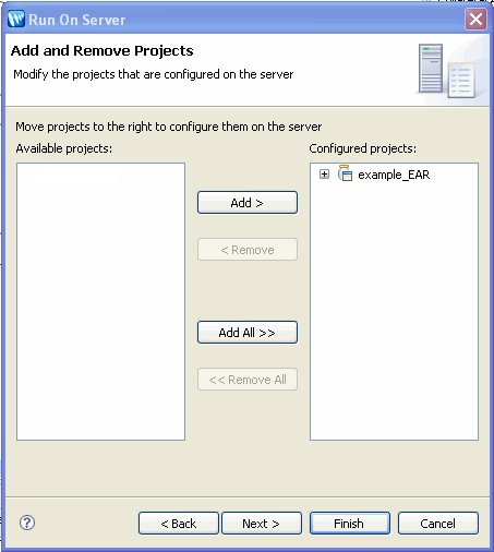 Add or Remove Projects Configured on the Server