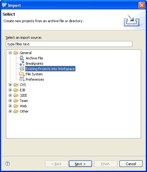 Import Menu