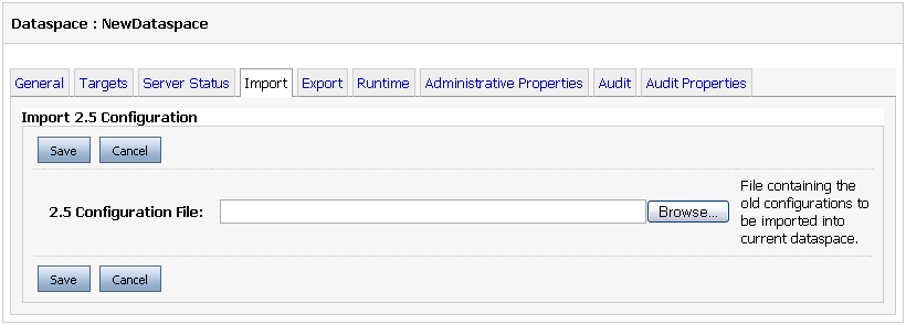 Import 2.5 Configuration