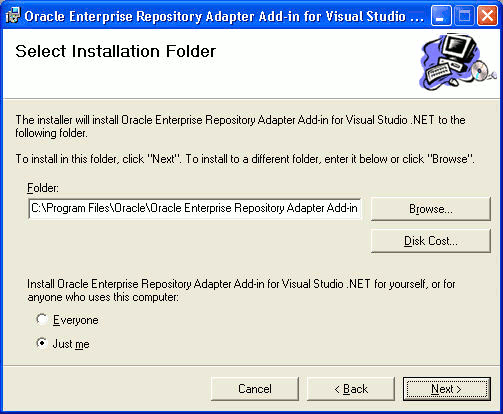 Oracle Enterprise Repository Adapter Add-in for Visual Studio
