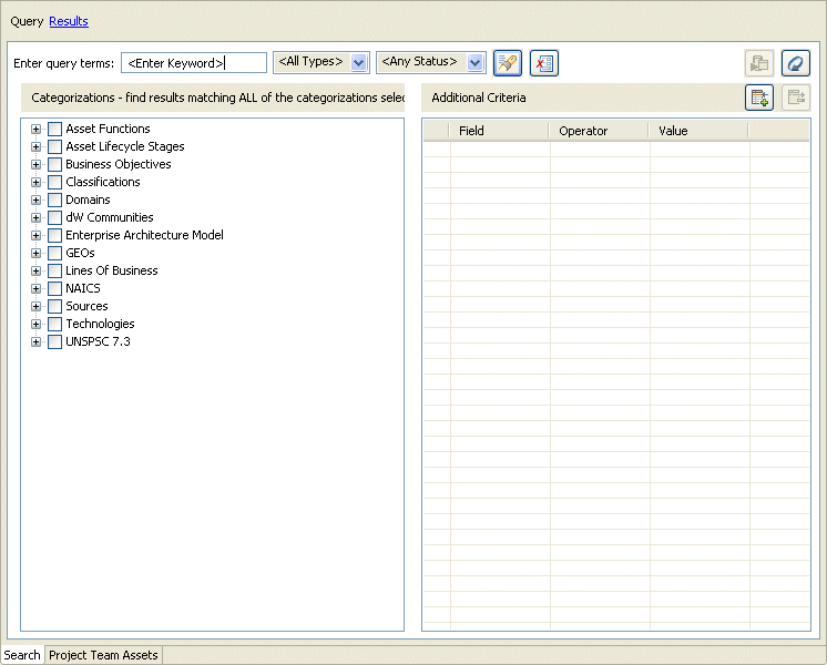 Two-Tabbed Enterprise Repository Access View