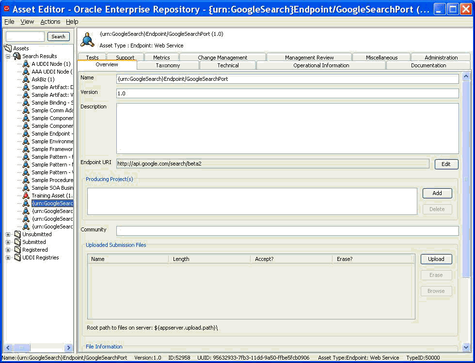 Configure EndPoint:Web Service Asset Type