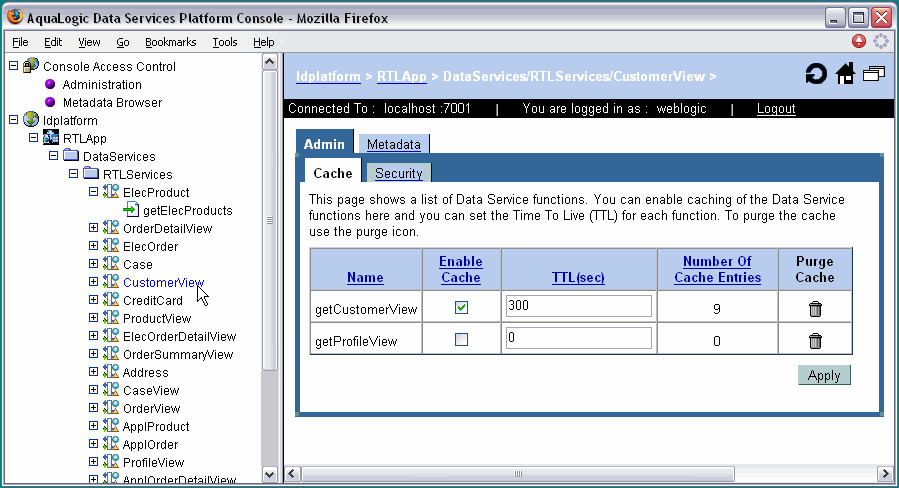 Enabling Caching by Function