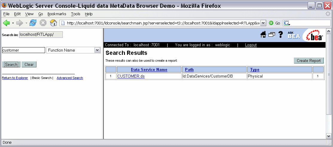 Metadata Search Results