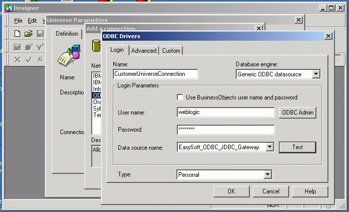 Selecting the Data Source Name