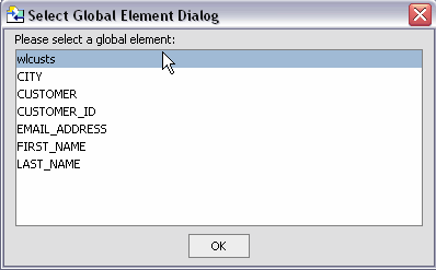 A Selecting a Global Element When Importing XML Metadata
