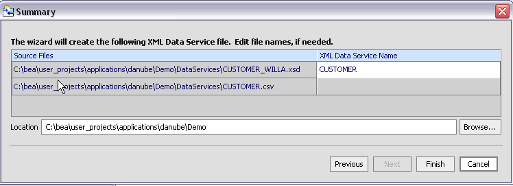 Delimited Document Imported Data Summary Screen