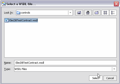 Selecting a Web Service WSDL File