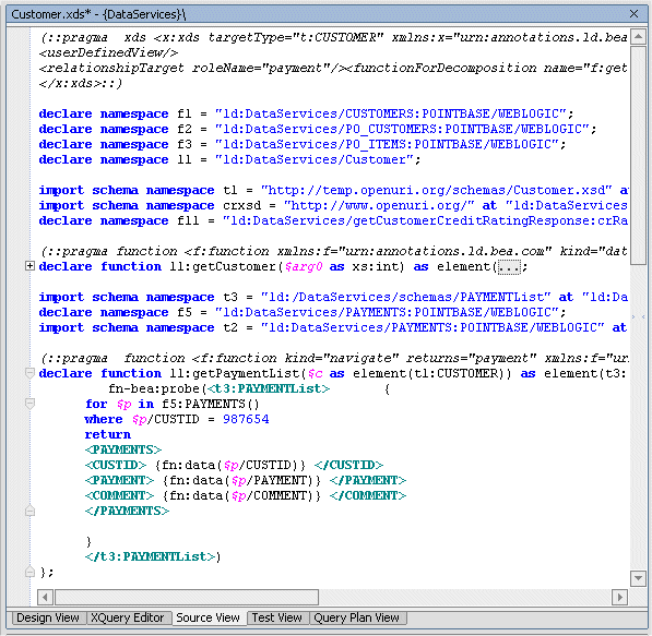 Source View Showing Pragmas, Namespace Declarations, and a Function