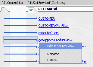 Changing a Function in a Data Service Control
