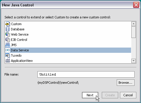 New Java Control Dialog 