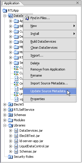 Updating Source Metadata for Several Data Services