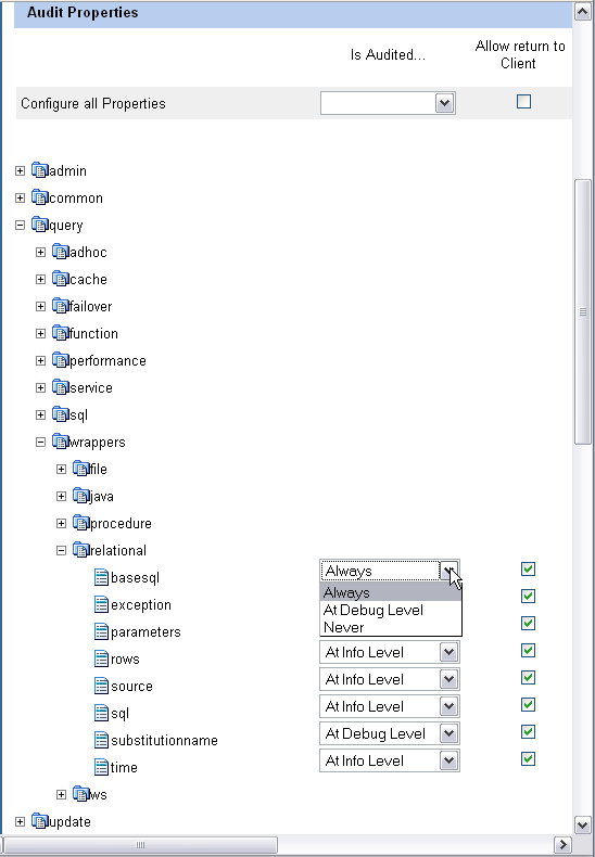 Setting the basesql Property to Always be Returned