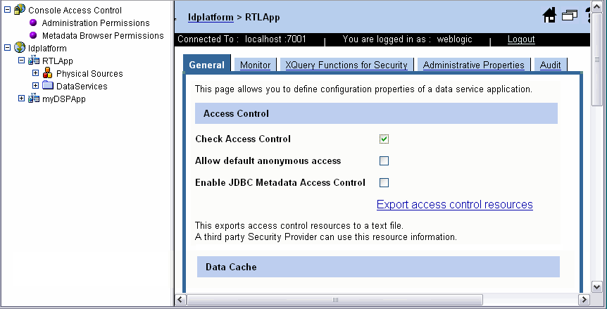 Securing a AquaLogic Data Services Platform-Enabled Application