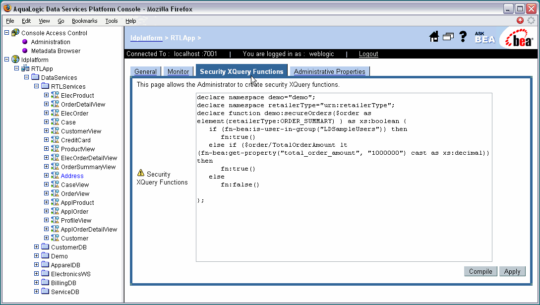 Security XQuery Functions