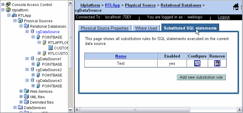 Substituted SQL Statement Dialog Box