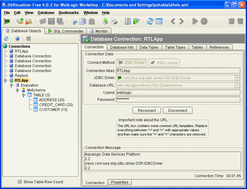 DbVisualizer View of DSP