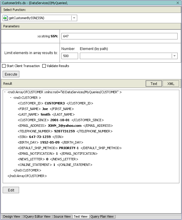 Built-In Function Test Results