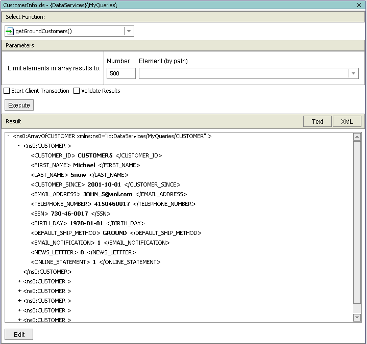 		Test Results of a Constant Expression